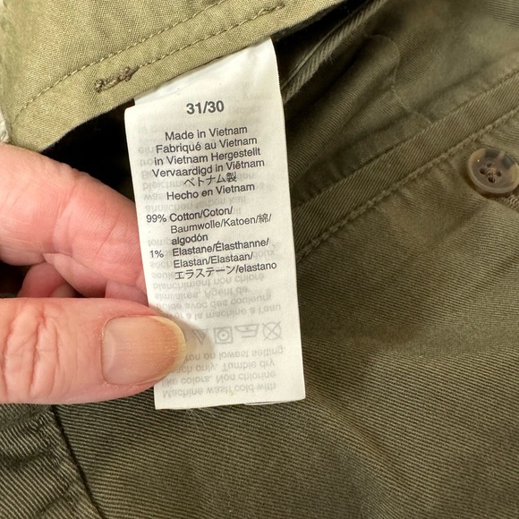 J. crew flex slim straight trousers pants army green W31 L 32 - Picture 5 of 6